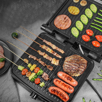 NAPPO Grill Sandwichera Cuádruple NEG-163 - Tamaño XL con 2000W de Potencia