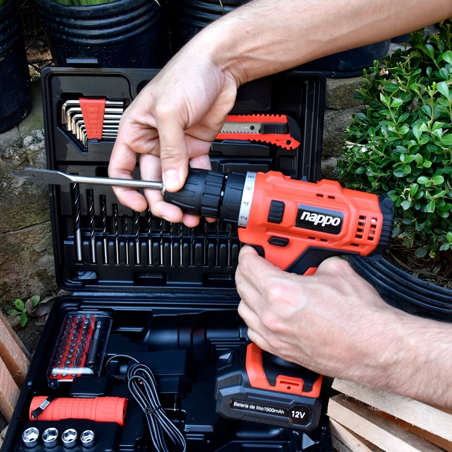 NAPPO Kit Taladro atornillador 78pcs NHK-041